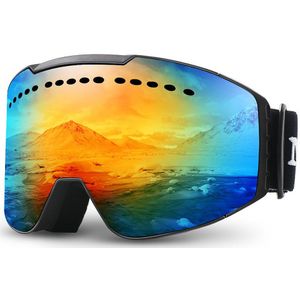 MAXJULI Skibrillen UV Bescherming Anti-Fog Sneeuw Bril voor Mannen Vrouwen Jeugd Goggles M2