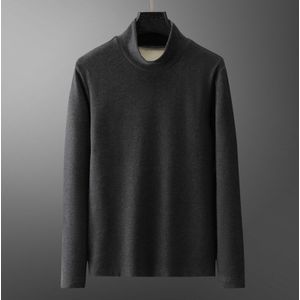 Katoen En Zijde Fleece Mannen Thermisch Ondergoed Top Base Layer Hemd Lichtgewicht Lange Mouwen Mannen Kleding Casual Winter Grijs