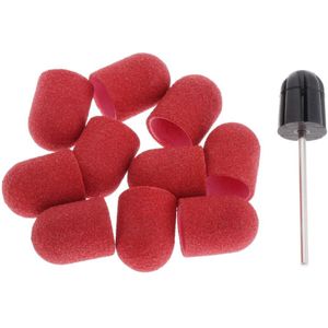 10 Lot Pro Schuren Caps Mouwen Doorn Bit Dode Huid Gel Remover 13X19Mm Nail Boor Schuren Caps