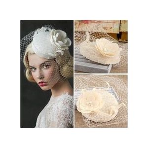 Vintage Bruiloft Bruids Haaraccessoires Bloem Tulle Birdcage Veil Hoofddeksel Goedkope Mini Bruiloft Bruid Hoed