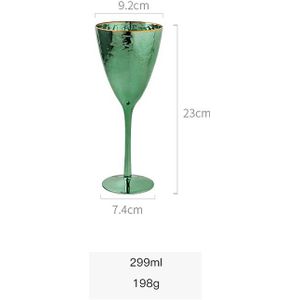 Scandinavische Groen Gehamerd Gilt Rand Wijn Glas Champagne Beker Loodvrij Glas Beker Mok Thee Beker Melk Water Cups drinkware
