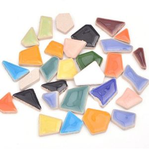 Junao 20 Pc Glitter Gekleurde Glas Mozaïek Tegels Ambachten Glas Stenen Kiezels Materiaal Voor Creativiteit Puzzel Maken Diy Decoratie