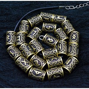 24Pcs Noorse Vikings Runen Baard Kralen Voor Armbanden Hanger Ketting Diy Vlechten Kralen Voor Haar Vlechten Antiek Zilver beer