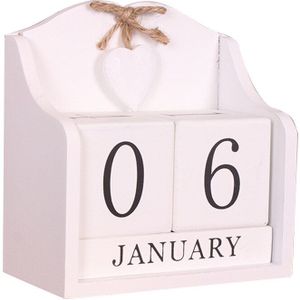 Houten Blok Home Office Woonkamer Maand Datum Display Diy Draagbare Kerst Decor Planner Kalender Perpetual Rustieke