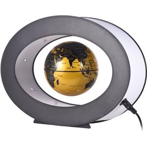 3 Inch Magnetische Levitatie Aarde Globe World Map Met Led Wit Licht Ovale Vorm Base Voor Kinderen Educatief Goud