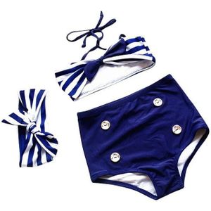 Badpak Meisjes Twee Stukken Badmode Kids Kinderen Ruches streep Bandage Badmode Badpak Bikini Set Outfits