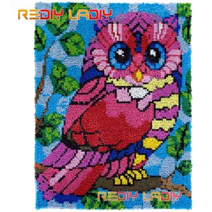 Klink haak Kit DIY kussensloop garen kussen borduurwerk Kit kat patroon tapijt maken beginners Cross Stitch creatieve cadeau voor volwassenen en kinderen, 43Cm | NL