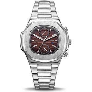 Rvs Sport Horloge Waterdicht Chronograaf Vierkante Quartz Horloge