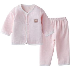 Pasgeboren Meisje Jongen Mousseline Sleeper Knop O-hals Unisex Kleding set Volledige Mouw Zomer Baby Kleding 0-6 M Voortijdige baby