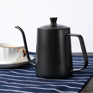 Rvs Hand Punch Pot Koffie Potten Met Deksel Koffie Drip Zwanenhals Uitloop Lange Mond Koffie Thee Pot Ketel 350ml 600Ml