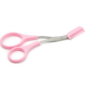 Wenkbrauw Trimmer Schaar Met Kam Facial Ontharing Grooming Shaping Scheerapparaat Cosmetische Make-Up Accessoires Wenkbrauw Schaar