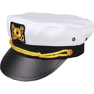 Best Selling Product Kleding Accessoires Sailor Yacht Boot Kapitein Hoed Navy Marines Admiraal White Gold Cap