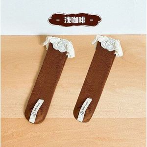 Milancel Herfst Meisjes Sokken Leuke Meisjes Kant Rand Effen Kleur Non-Hak Lange Baby Sokken