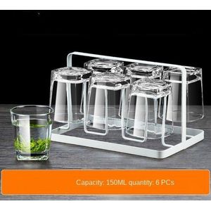 Glas Cup Set 6 Huishouden Hittebestendig Drinkbekers Transparante Kopje Thee Melk Ontbijt Sap Cup Beer Cup