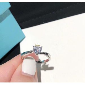 Pure 925 Sterling Zilveren Sieraden Voor Vrouwen Trouwringen Diamanten Ringen Bruiloft Sieraden Engagement Tak Ring Luxe