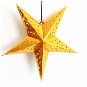 1 Stk/set 45 Cm Shiny Star Papier Lampenkap Lantaarns Ster Vorm Party Decor Craft Voor Bruiloft Party Kerst Lampenkap Decoratie