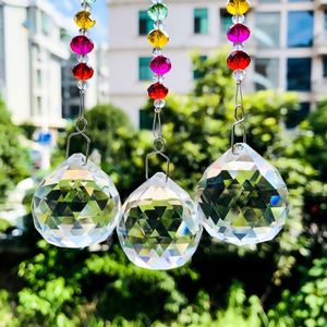 1Pc Chakra Crystal Prisms Bal Regenboog Suncatcher Kroonluchter Opknoping Kristallen Hangers Kralen Chrismas Huis Tuin Bruiloft Decor