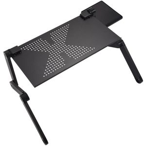 Verstelbare Aluminium Laptop Bureau Ergonomische Draagbare Tv Bed Lapdesk Lade Pc Tafel Stand Notebook Tafel Desk Stand Met Muismat