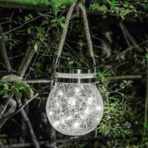 Solar Led Lamp Crack Opknoping Licht Bal Glazen Pot Licht Outdoor Tuin Decoratie Boom Licht Koperdraad Licht Kerst Licht