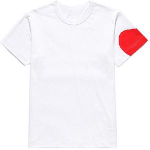 (Hebben Ogen) japanse Korte Mouwen T-shirt Katoen Ronde Hals Perzik Hart Mannen Vrouwen Mouw Hart Paar Brief Zomer T-shirt