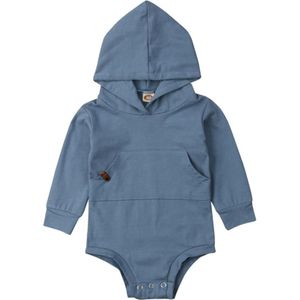 Baby Boy Kleding Blauwe Lange Mouwen Hoodie Trui Hoodie Jumpsuit 0-24M Peuter Jongen Puur Katoen Mode casual Jumpsuit