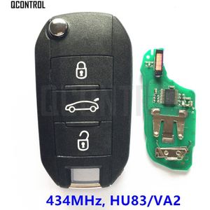 QCONTROL Auto Afstandsbediening Sleutel voor Peugeot 208 301 308 508 Hella 434 MHz HU83 of VA2 Blade