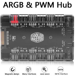 4Pin Pwm Argb Fan Hub 1 Tot 6 Multi Way Splitter Pwm Argb Fan Hub 4Pin Pwm 3Pin Adresseerbare Rgb adapter Voor Desktop Pc