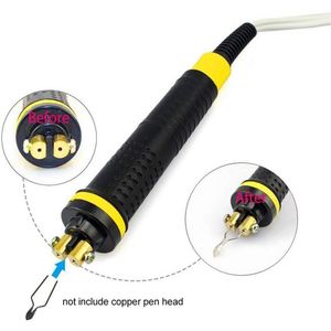 60W Ac 220V Digitale Display Hout Brander Pyrography Pen Brandende Machine Kalebas Ambachten Tool Set Met Eu Adapter solderen