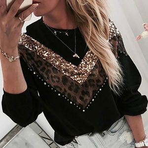 Herfst Vrouwen Leopard Gedrukt Lange Mouwen Trui Casual Slim O-hals Warm Streetwear Tops Truien