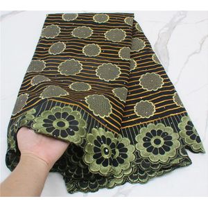 Pgc Afrikaanse Kant Stof Wit Zwitserse Voile Katoen Naaien Geborduurde Jurk Voor Vrouwen YA4438B-3