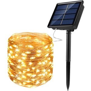 Zonne-energie String Fairy Lights 200 Led 8 Modi Waterdichte Twinkle Verlichting Indoor Outdoor Fairy Vuurvlieg Lights Auto Op/off