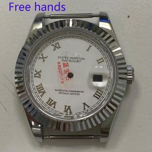 Horloge Case 41Mm Zilveren Roestvrij Staal Sapphire Glas Geschikt Voor Japan 8215,8200 En DG2813 Beweging Case En Wijzerplaat HH1