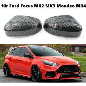 1 Paar Abs Carbon Fiber Wing Spiegel Rearveiw Spiegel Caps Behuizing Voor Ford Focus MK2 MK3 Mondeo MK4 Sedan -18