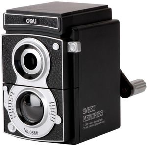 Zoete Herinneringen Deli 0668 Vintage Camera Puntenslijper Hand Puntenslijper Oude Zwarte Camera Mechanische Puntenslijper