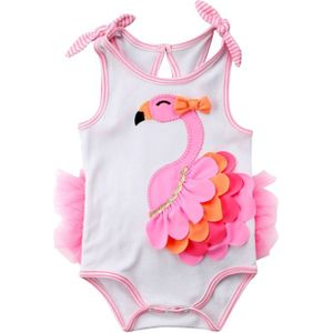 FOCUSNORM Pasgeboren Baby Meisje Romper Kleding Flamingo Bloem Boog Romper Jumpsuit Outfits Beachwear Kleding