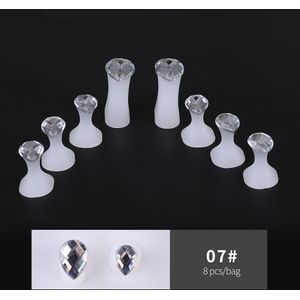 8 stuks Bloem Parel Hart Siliconen Teen Separator Voet Vinger Divider Zachte Vorm Manicure Pedicure Care Nail Art Tool accessoire