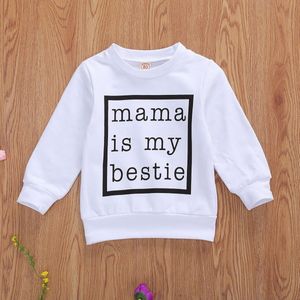 Pasgeboren Baby Jongen Meisje Katoen Sweatshirt Baby Herfst Lente Zwart Wit Brief Print Lange Mouwen Tops Sweatshirt 0-24M