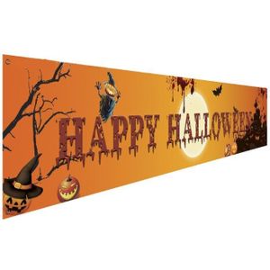 Outdoor Halloween Banner Pull Vlag Decoraties Vieren Opvouwbare Opknoping Decor Veranda Achtergrond Borden Home Buiten Deur