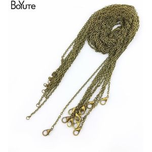 BoYuTe 10 Stuks 2*3 MM Loop 65-70-90CM Lengte Antieke Bronzen Ketting Voor Sieraden Handgemaakte Sieraden Bevindingen Voor ketting Maken