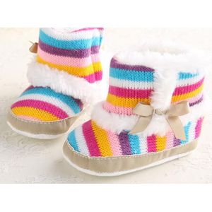 Baby laarzen pasgeboren meisjes baby schoenen prewalkers crib schoenen antislip bont winter warme schoenen regenboog SandQ Baby