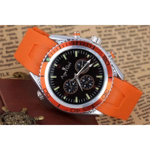 Mannen Klassieke Automatische Zelf Wind Mechanische Rvs James Bond 007 Oranje Bezel Horloge Lichtgevende Professionele