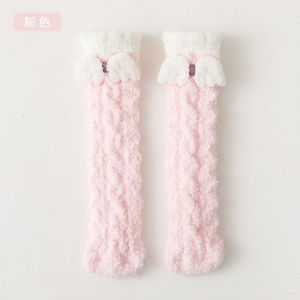 Mooie Winter Warm Baby Sokken Dikke Coral Fleece Stitch Vleugels Kinderen Sokken Knie Hoogte Vloer Sok Voor 0-8Y Kids Kerst