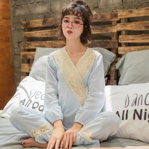 Modieuze Katoen Moederschap Nachtjapon Verpleging Nachtjapon Zwangerschap Nachtkleding Borstvoeding Pyjama A156