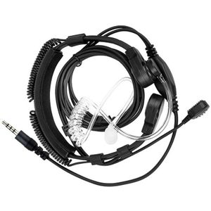 -3.5mm Verstelbare Keel Microfoon Oortelefoon Microfoon Covert Akoestische Buis Oortelefoon Headset Met Vinger PTT voor iPhone Android Mob
