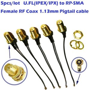 5 Stks/partij Ipex Ipx Naar RP-SMA Vrouwelijke Rf Coax 1.13Mm Pigtail Kabel Voor Antenne, Coaxiale Kabel, radio, Router Wifi Apparaat Instrumenten
