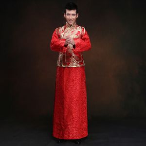Heren Wit Tuniek Chinese Rode Trouwjurk Traditionele Chinese Oosterse Kleding Voor Mannen Tang Pak Past Tuniek Jas Shirts