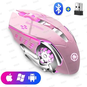 Oplaadbare Bluetooth Muis Stille Draadloze Gamer Mouse Gaming Computer Mechanische E-Sport Backlight 2.4G Usb Muis Voor Laptop