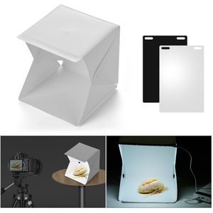 Draagbare Diy Led Studio Light Box 6000K Mini Opvouwbare Fotografie Accessoires Tent Met Zwart Wit Achtergronden Usb Power Video