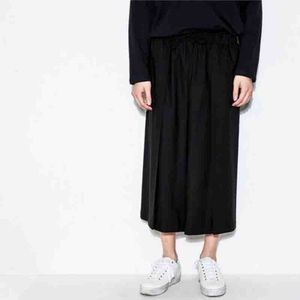 Heren Cropped Broek Wijde Pijpen Rok Casual Mannen En Vrouwen Zwarte Casual Broek Japanse Losse Grote vet Been Broek Mode