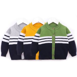 Herfst Winter Jongens Meisjes Vest Trui Mode Baby Knit Stripe Jas School Kids Truien Tops Baby Kleding